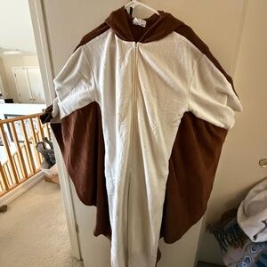 Brown and White Flying Squirrel Hooded Onesie